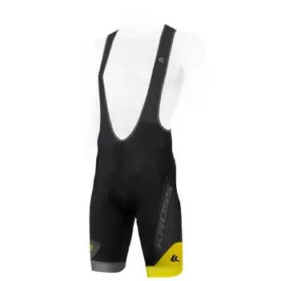 Pantaloni cu bretele barbat Kross Race yellow size XL