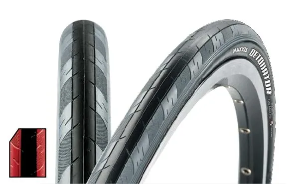 Anvelopa 700X25C Maxxis Detonator black-red 60TPI dual foldabil Road