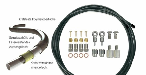 Cablu frana XLC 250mm universal kit Niro for 1 brake set