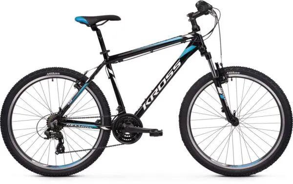 Bicicleta Kross Hexagon 1.0 26 S black-white-blue-glossy 2020