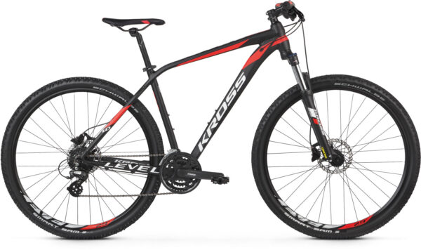 Bicicleta Kross Level 1.0 27 M black-red-white-mate 2020