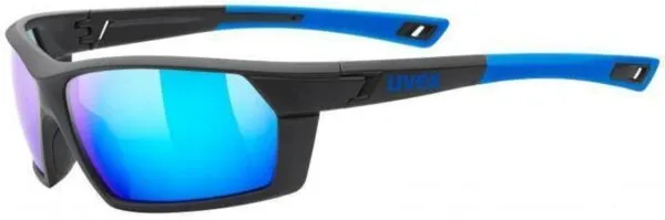 Uvex sportstyle 225 black blue mat-mirror blue S3