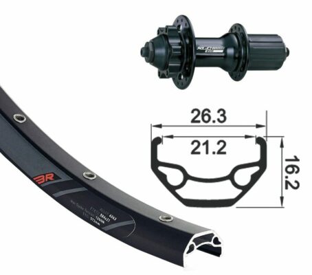 RW 26x1.9 XLC 6 hole black QR 32h Rodi Black Rock disc bk niro spokes (bk)