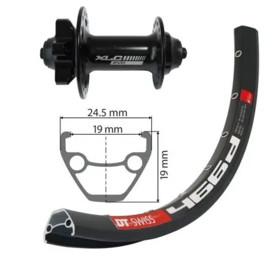 FW 26x1.9 XLC 6 hole black QR 32h DT Swiss D466 disc bk niro spokes (bk)