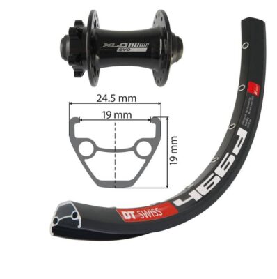 FW 26x1.9 XLC 6 hole black TA 15 32h DT Swiss D466 disc bk niro spokes (bk)