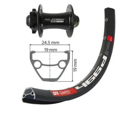 FW 26x1.9 XLC 6 hole black TA 15 32h DT Swiss D466 disc bk niro spokes (bk)