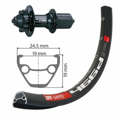 RW 26x1.9 XLC 6 hole black QR 32h DT Swiss D466 disc bk niro spokes (bk)
