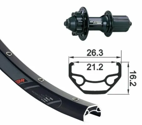 RW 27.5 XLC 6 hole black QR 32h Rodi Black Rock disc bk niro spokes (bk)