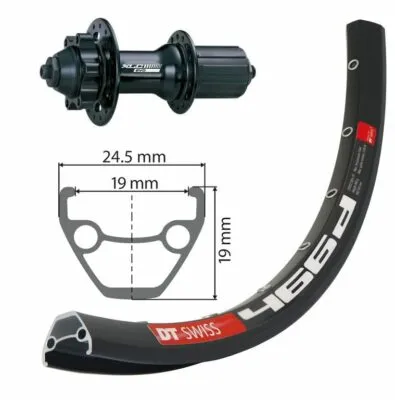 RW 27.5 XLC 6 hole black QR 32h DT Swiss D466 disc bk niro spokes (bk)
