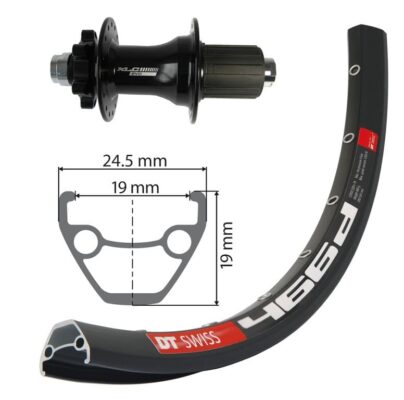 RW 27.5 XLC 6 hole black TA 12 32h DT Swiss D466 disc bk niro spokes (bk)