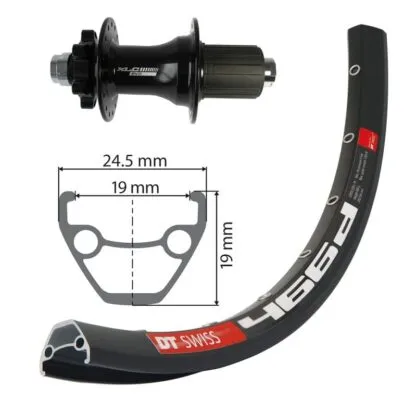 RW 27.5 XLC 6 hole black TA 12 32h DT Swiss D466 disc bk niro spokes (bk)
