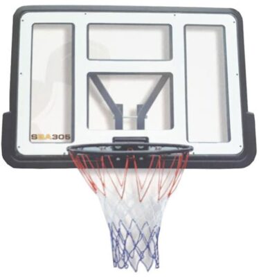 Panou baschet transparent 110 x 75 cm cu inel si plasa Spartan