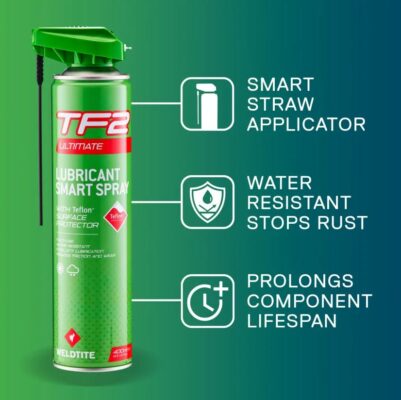 Lubrifiant cu teflon TF2 Spray Weldtite 400ml cu Smart Head (cap smart) - imagine 5