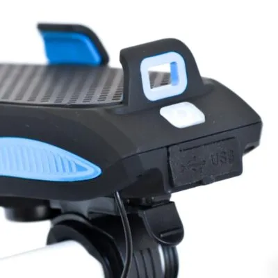 Lampa fata Bikeforce 400 LUM, 4000mAh cu suport telefon si horn 130 db - imagine 2