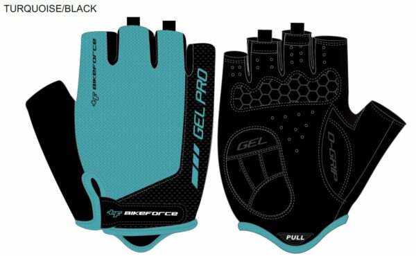 Manusi BIKEFORCE Slipy turqouise-black L