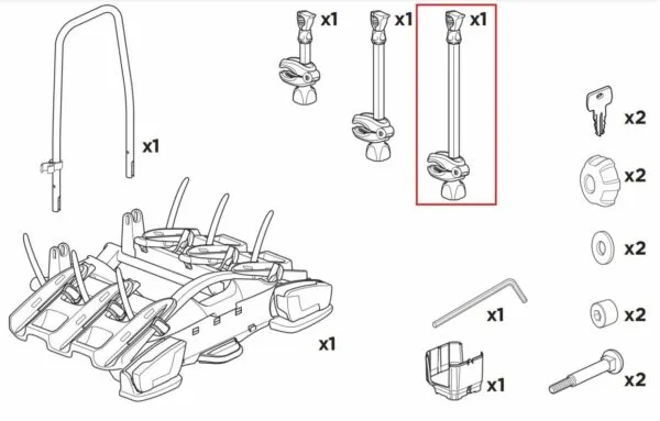 Thule Bike Arm Long w/o lock - imagine 2