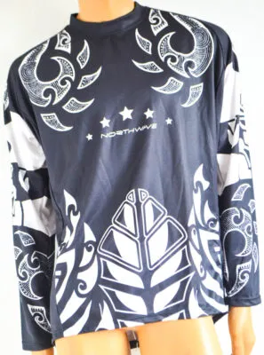 Tricou maneca lunga Tatu negru/alb marime XXL Northwave