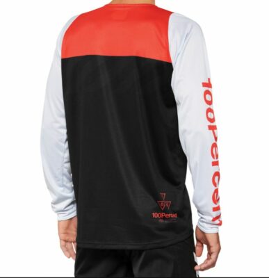 Tricou 100% Percent R-Core Long Sleeve negru/rosu M - imagine 2
