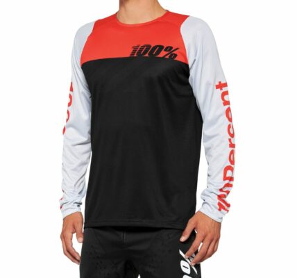 Tricou 100% Percent R-Core Long Sleeve negru/rosu L
