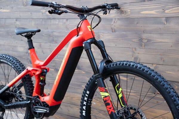 e-bike Haibike AllMtn 7 i720Wh 12-G GX Eagle 2023 matte red black neon S - imagine 4
