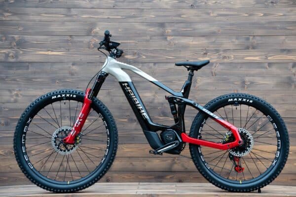 e-bike Haibike AllMtn CF SE i750Wh 12-G X01 AXS Eagle XL gloss black grey red chrome - imagine 3