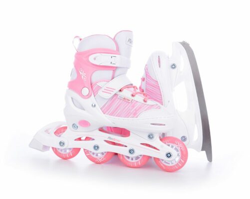 Patine Reglabile TEMPISH ORIN GIRL DUO pink alb 34-37 - imagine 2
