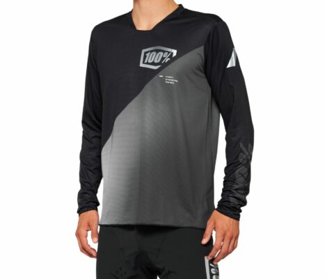 Tricou 100% Percent R-Core maneca lunga negru/gri L