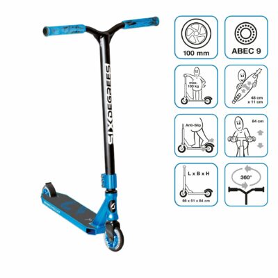 Stuntscooter Six Degrees blue roti de 100mm