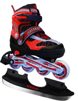 Patine 2in1 Spartan  reglabila lama sau role 34-37 rosu