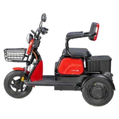 Triciclu electric VOLTAROM model APM2 rosu 1000W omologat RAR fara permis 3 locuri